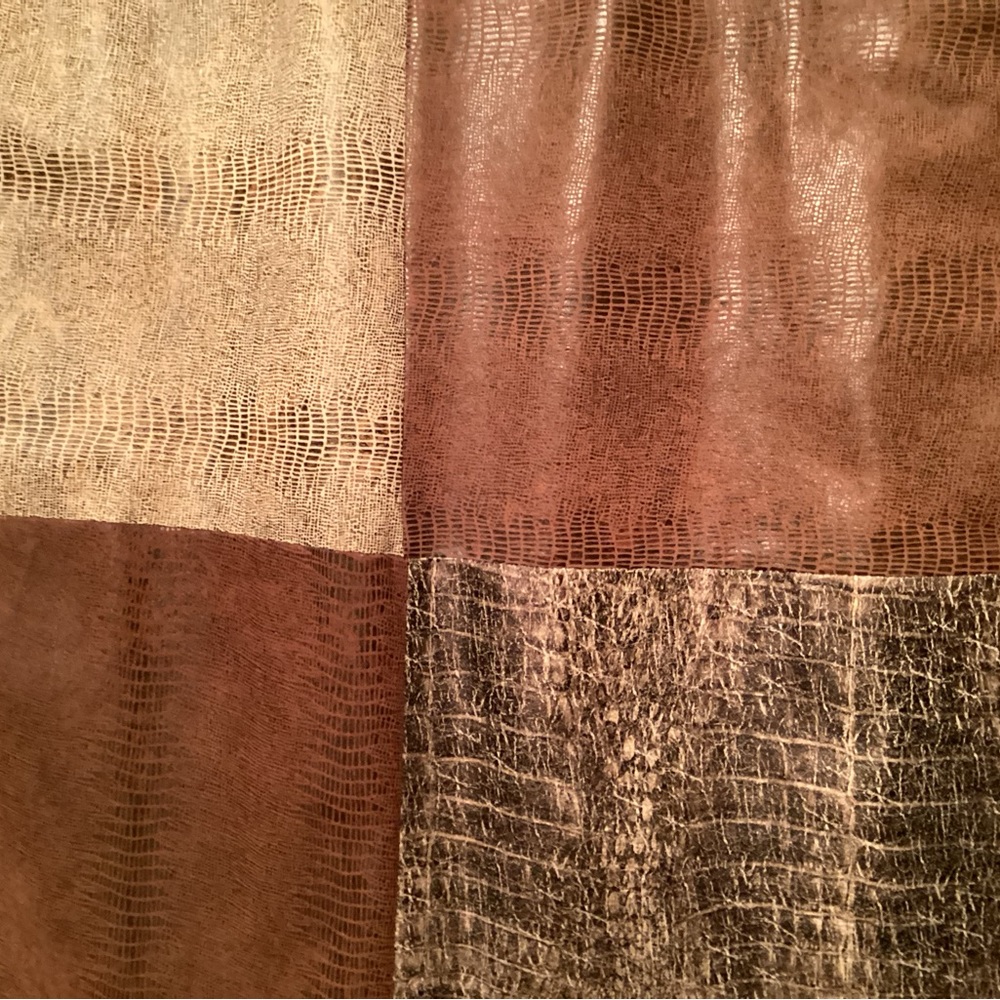 Faux leather suede bathroom shower curtain brown tan beige